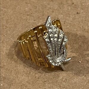 14k gold electroplated Gold and Silver designed  Ring sz 8